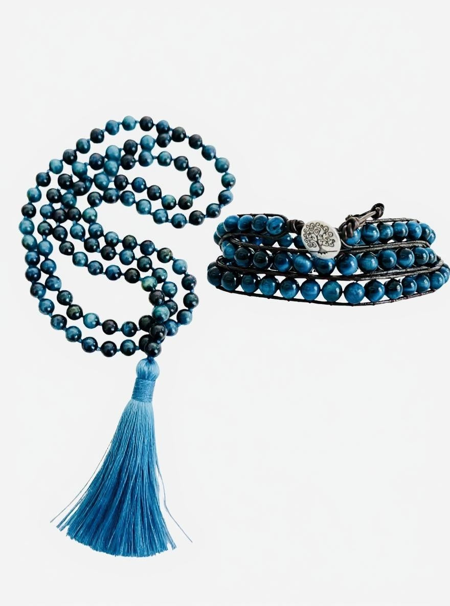 Blue Tiger's Eye Collar- Grounding, Protection & Connection