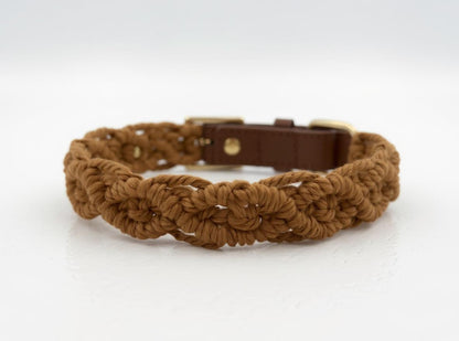 Rust orange handmade macrame dog collar boho style Sedona sunset – Sacred Pup