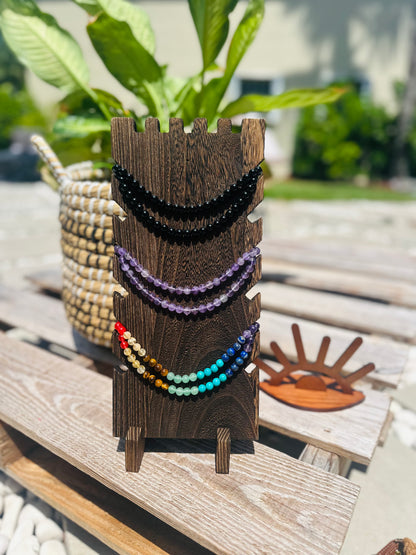 Amethyst crystal beaded handmade dog collar boho – Sacred Pup