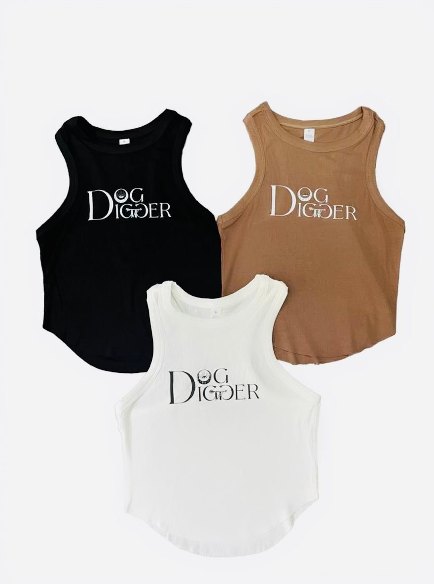 Dog Digger Sleeveless Ribbed Racerback Tank Top