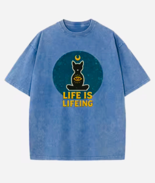 Life is Lifeing Acid Wash Shirt