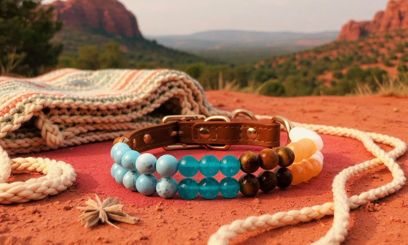 Seven-chakra gemstone dog collar for harmony – Sacred Pup