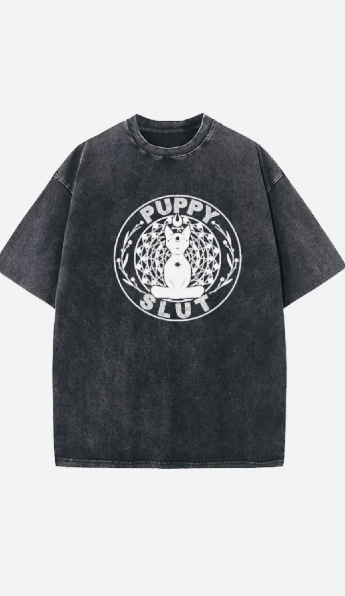 Puppy Slut Oversized Acid Wash Tee- Sacred & Sassy Edition