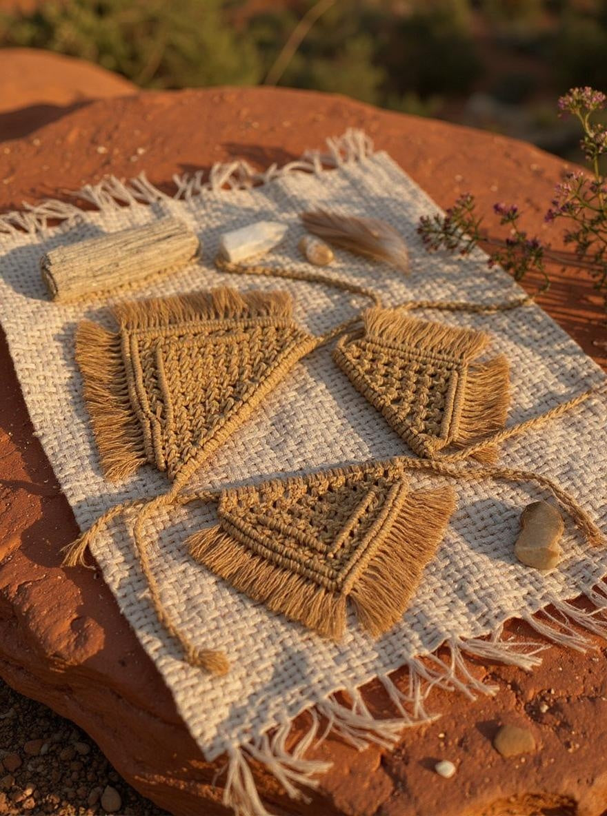 Brown handmade macrame dog bandana boho style – Sacred Pup