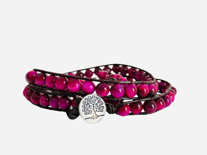 Pink Tiger's Eye Collar & Mala Set- Grounding, Love & Connection