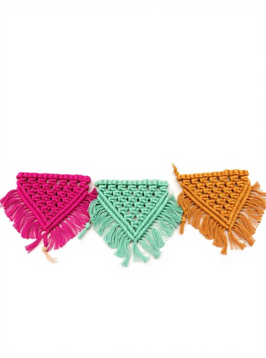 Rose red handmade macrame dog bandana boho pet accessory – Sacred Pup