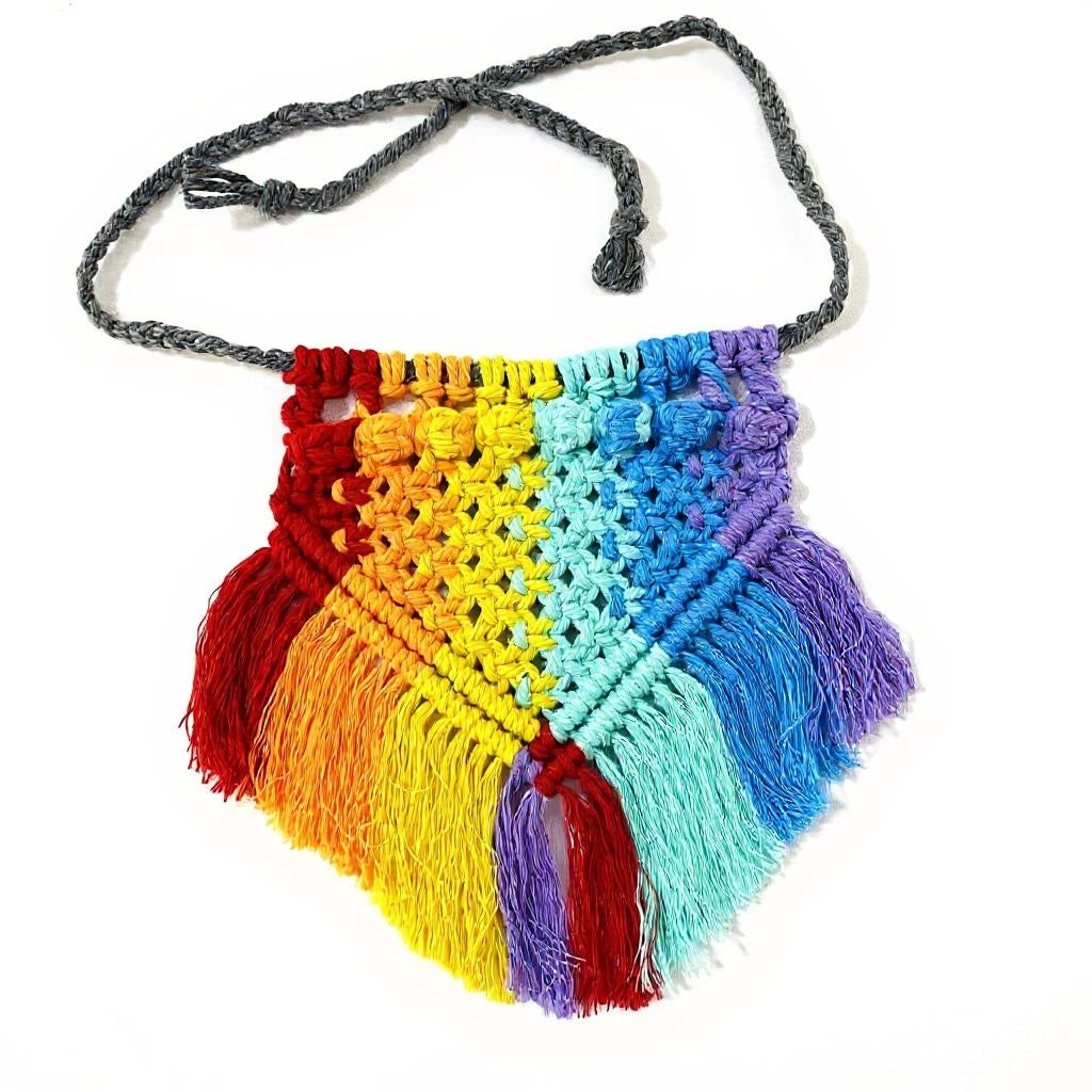 Chakra handmade macrame dog bandana spiritual boho style – Sacred Pup