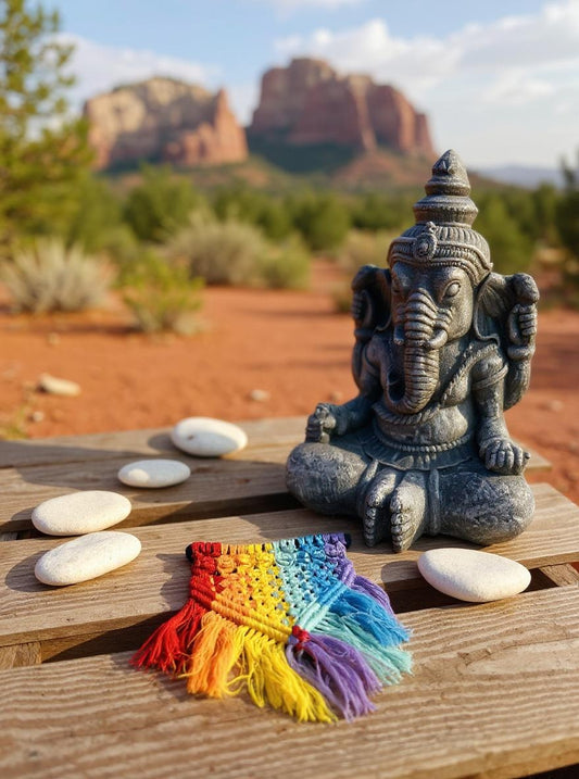 Chakra handmade macrame dog bandana spiritual boho style – Sacred Pup