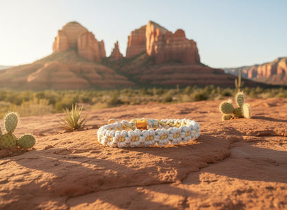 Sunshine Bloom Macrame Leash- Honey & Sky