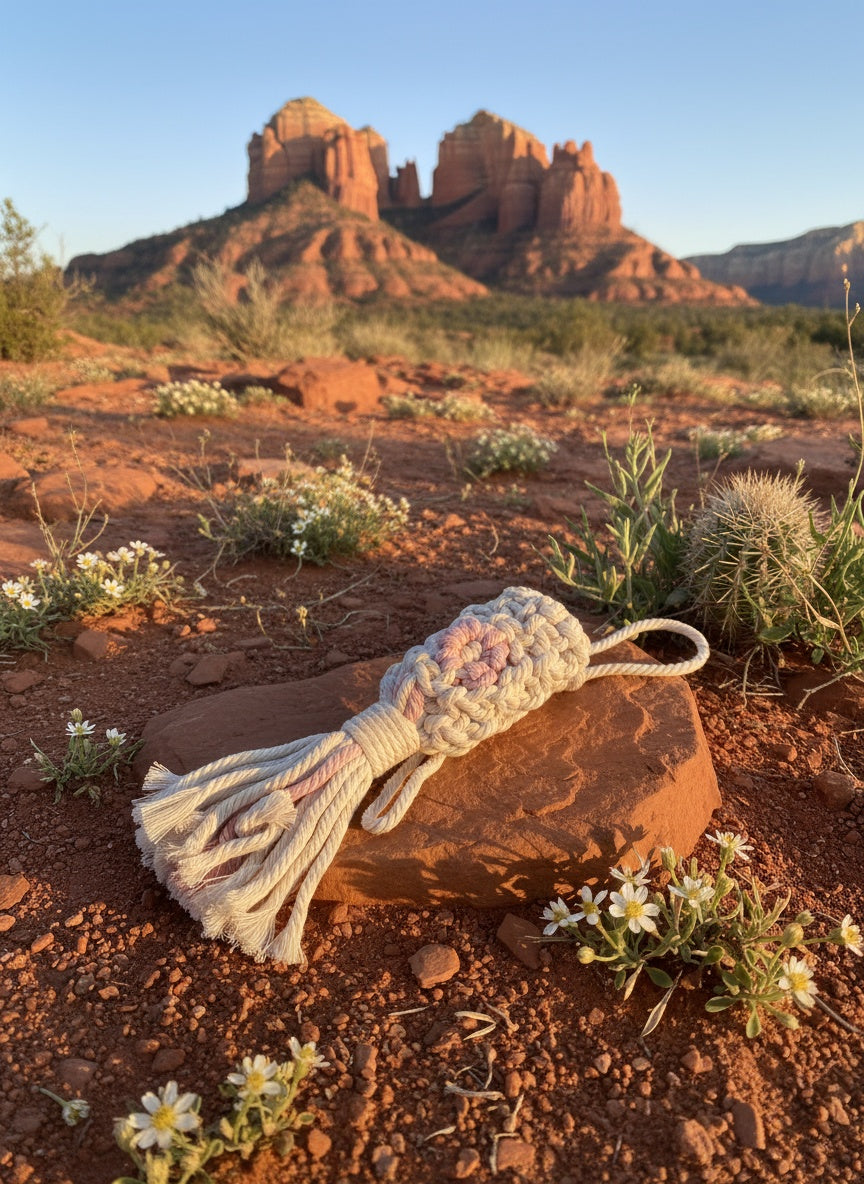 Daisy Days Macrame  – Pink & Yellow