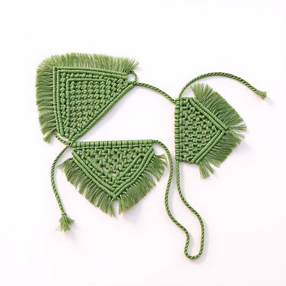 Earthy green handmade macrame dog bandana boho chic – Sacred Pup