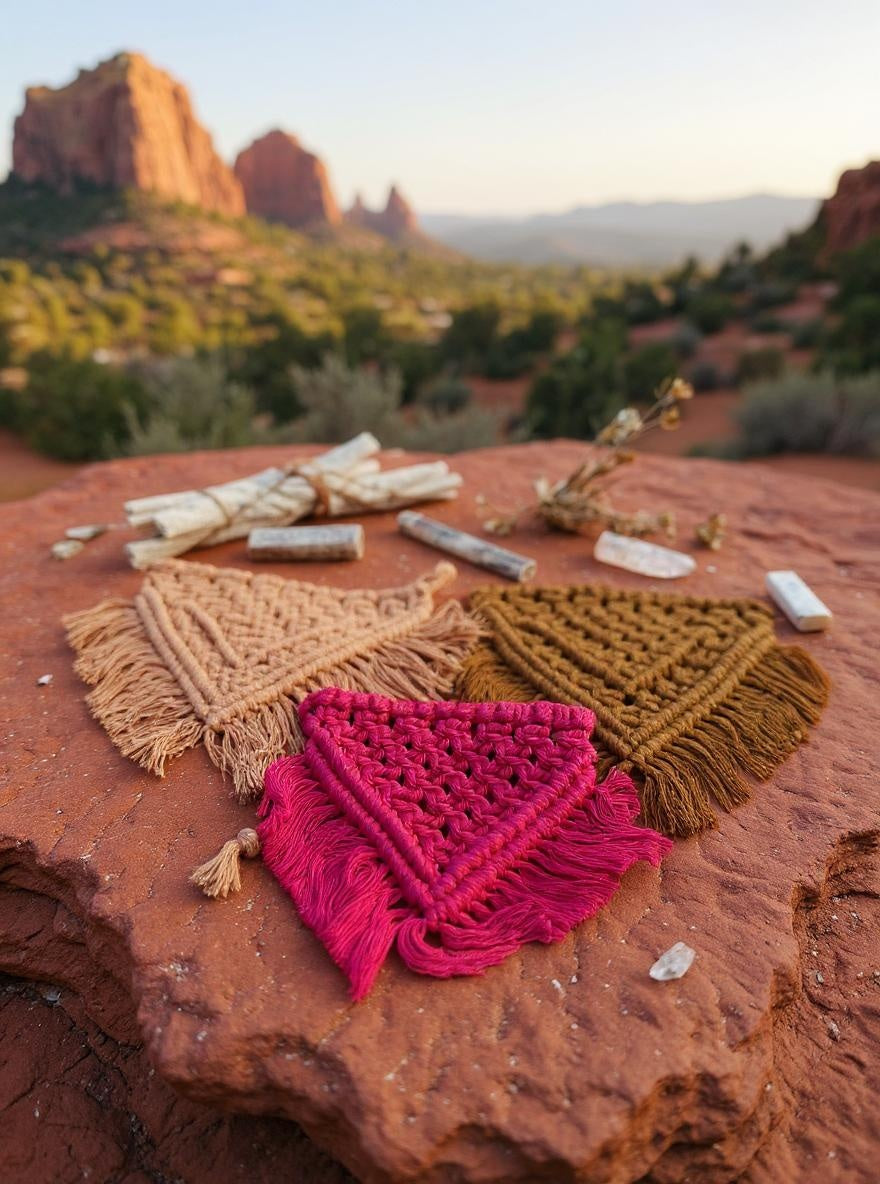 Cream handmade macrame dog bandana boho accessory – Sacred Pup