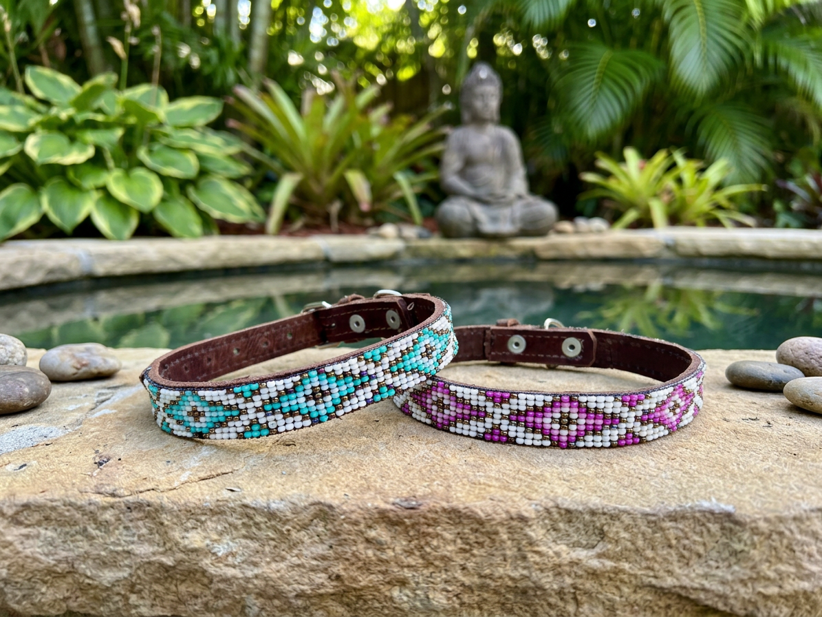 Oasis Beaded Dog Collar