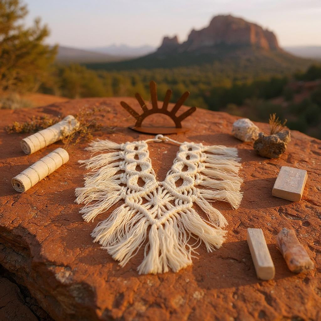 Vintage handmade macrame dog bandana boho style – Sacred Pup