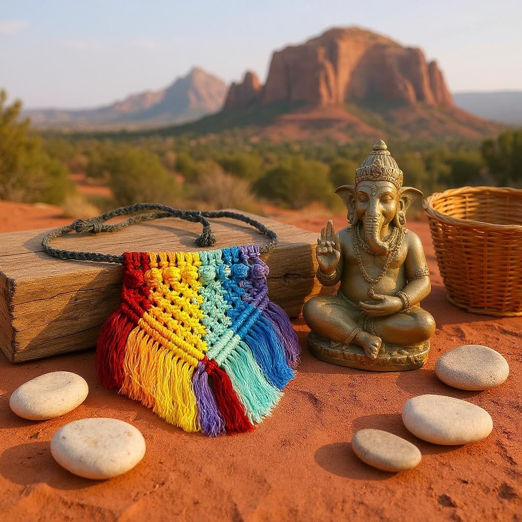 Chakra handmade macrame dog bandana spiritual boho style – Sacred Pup