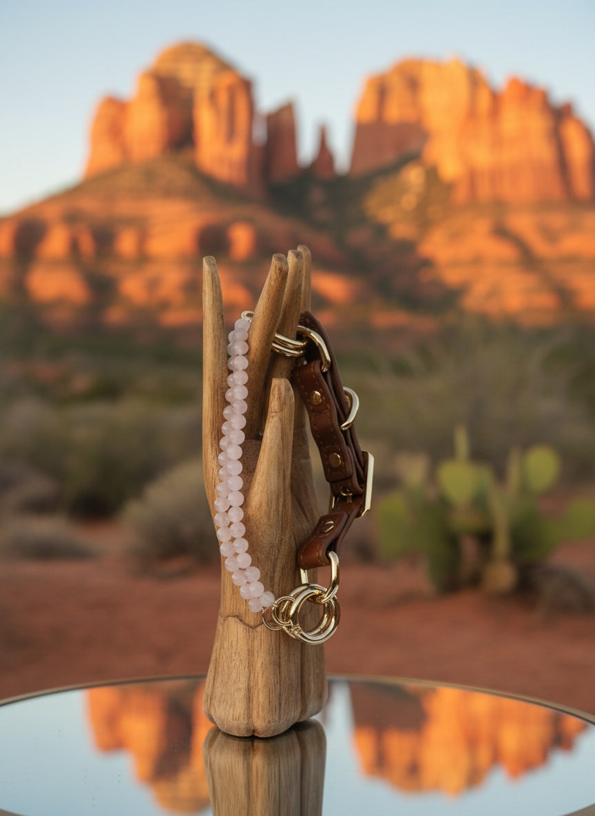 Rose Quartz Love  Collar- Heart Connection