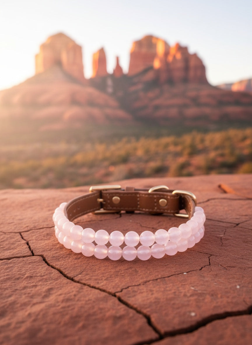 Rose Quartz Love  Collar- Heart Connection