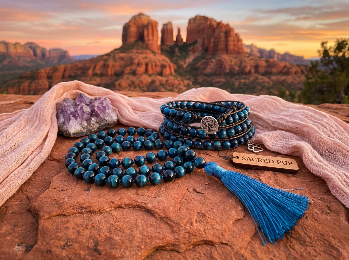 Sacred Bond - Tiger's Eye Mala & Dog Wrap