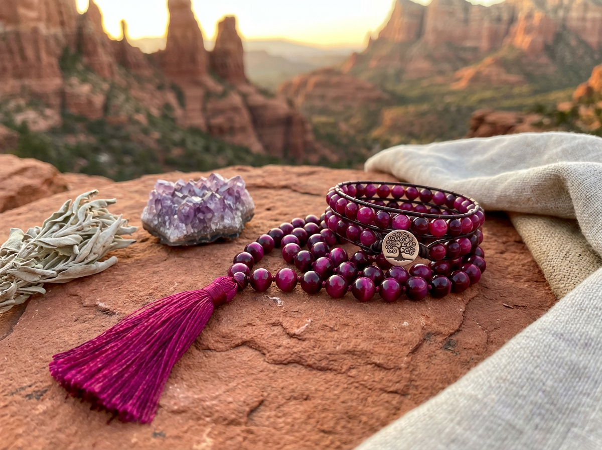 Sacred Bond - Tiger's Eye Mala & Dog Wrap