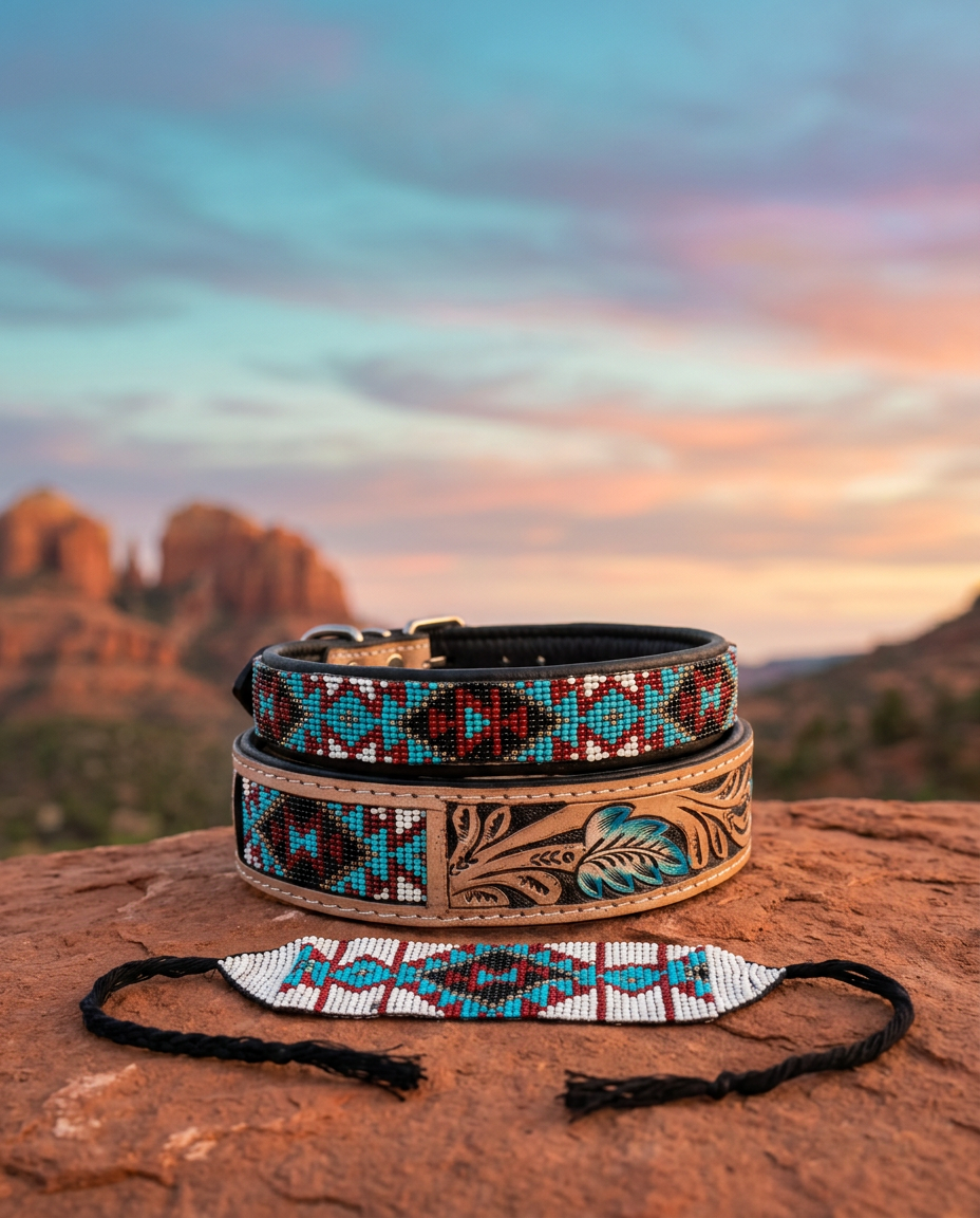 Sedona Sky Beaded Dog Collar