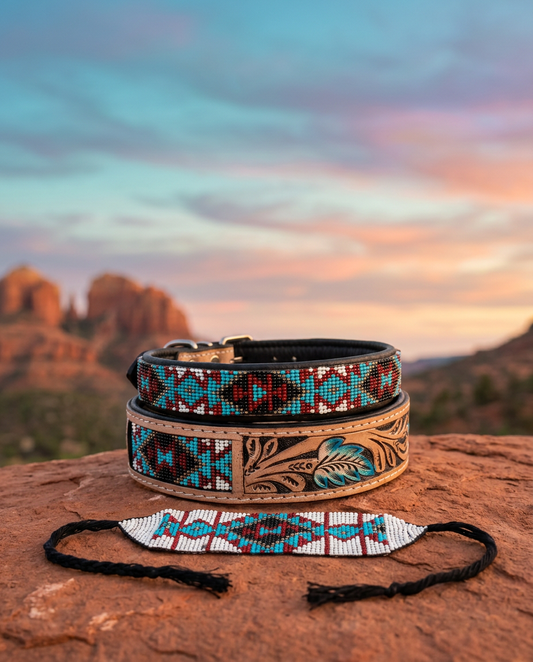 Sedona Sky Beaded Dog Collar